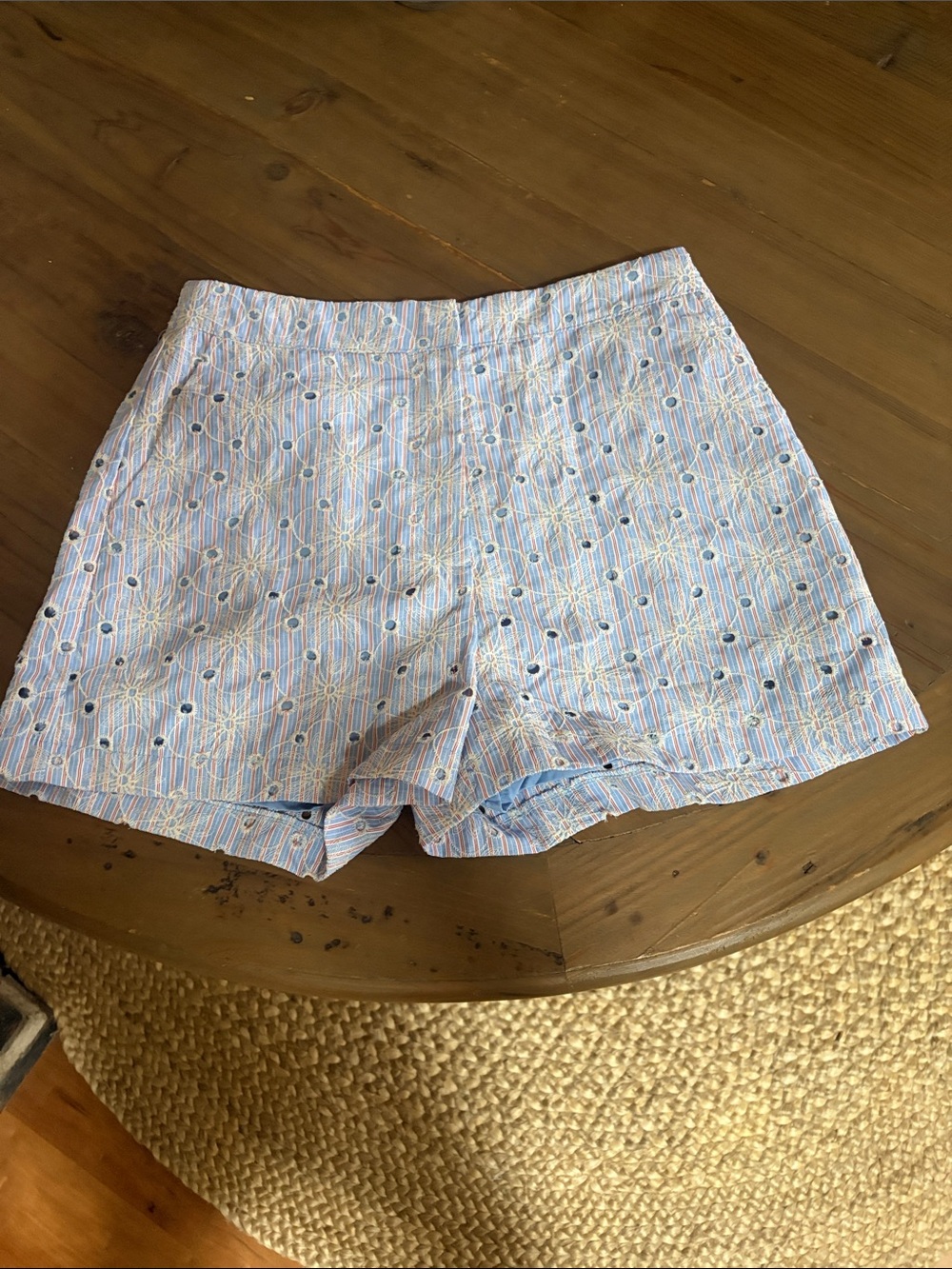 Light Blue Patterned Women's Shorts
